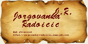 Jorgovanka Radoičić vizit kartica